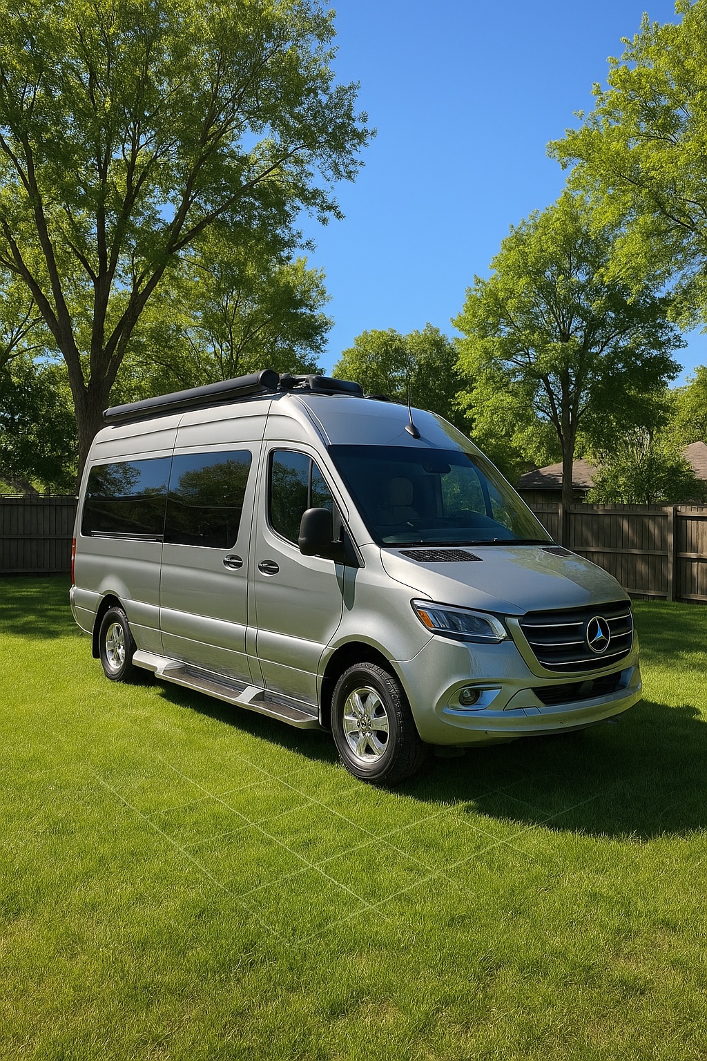 A configured build placed in a driveway with augmented reality